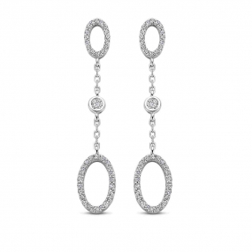 Boucles d'oreilles en argent serties d' en complment