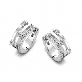 Boucles d'oreilles en argent serties d' similaire