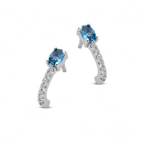 Boucles d'oreilles en argent serties de en complment