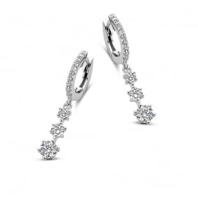 Boucles d'oreilles en argent serties de zirconium Naiomy Silver