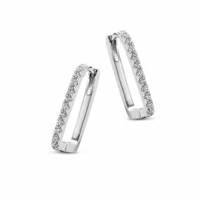 Boucles d'oreilles en argent serties de zirconium Naiomy Silver