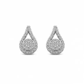 Boucles d'oreilles en argent serties de en complment