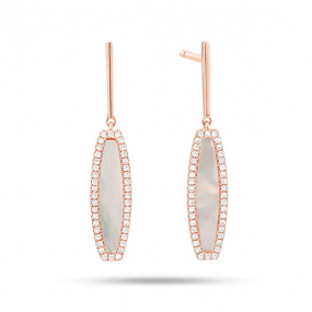 Boucles d'oreilles Malachite et Diamants