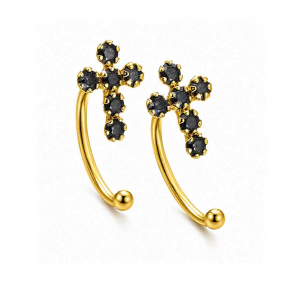 Boucles d'oreilles manchette croix Spinelles 
