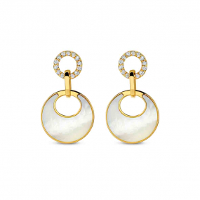 Boucles d'Oreilles nacre et diamants
