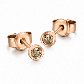 Boucles d'oreilles Or Diamants bruns