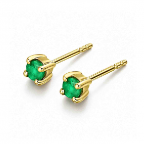 Boucles d'oreilles Or et Emeraude