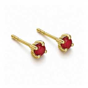 Boucles d'oreilles Or et Rubis 