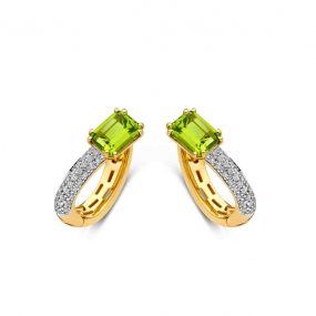Boucles d'oreilles Pridot et diamants