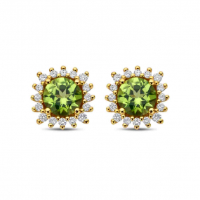 Boucles d'oreilles pridots et diamants