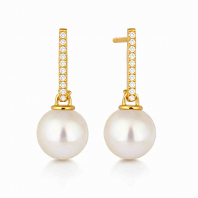 Boucles d'oreilles perles Akoya et Diamants