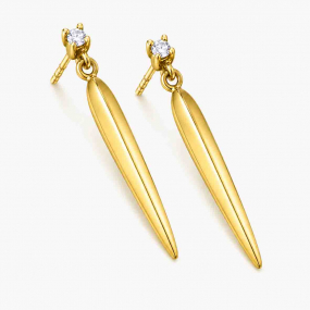 Boucles d'oreilles poignard or et Diamants
