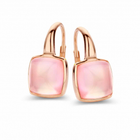 Boucles d'oreilles Quartz rose sur nacre One More - Pantelleria 051404XN
