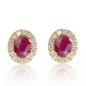 Boucles d'oreilles rubis