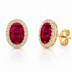 Boucles d'oreilles Rubis et Diamants de en compl�ment