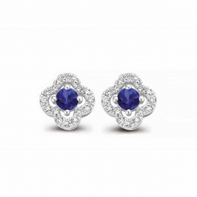 Boucles d'oreilles saphir bleu et diamants One More - Salina 062777SA
