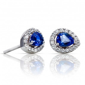 Boucles d'oreilles saphir diamants One