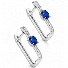 Boucles d'oreilles Saphir et Diamants