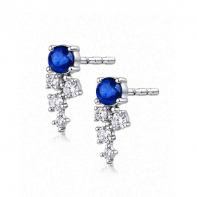 Boucles d'oreilles Saphir et Diamants