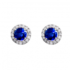 Boucles d'oreilles saphir et diamants