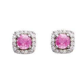 Boucles d'oreilles saphir rose et