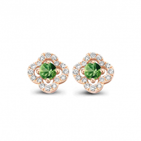 Boucles d'oreilles saphir vert et