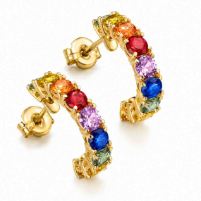 Boucles d'oreilles Saphirs de couleurs en compl�ment