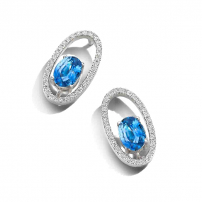 Boucles d'oreilles saphirs et diamants