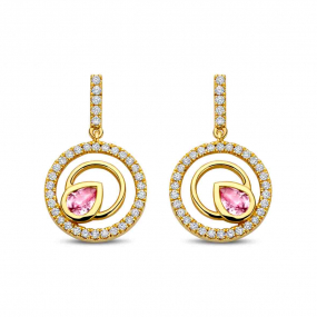Boucles d'oreilles saphirs et diamants