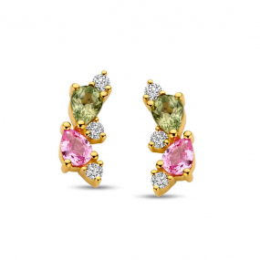 Boucles d'oreilles saphirs et diamants en complment