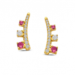 Boucles d'oreilles saphirs et diamants en complment