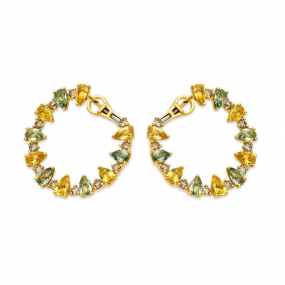 Boucles d'oreilles saphirs et diamants en complment