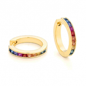 Boucles d'Oreilles Saphirs Rainbow
