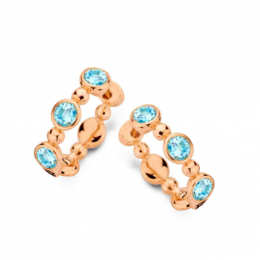 Boucles d'oreilles Topaze Swiss bleu -