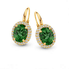 Boucles d'oreilles tourmaline verte et diamants - One More