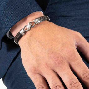Bracelet Albanu poils d'lphant fermoir Platine