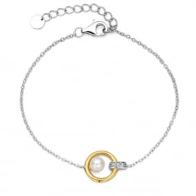 Bracelet bicolore en argent et perle- Naiomy