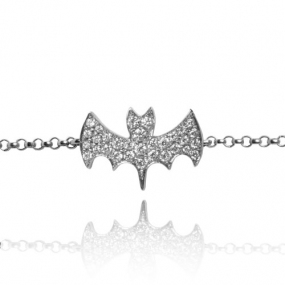 Bracelet chauve souris en or blanc serti de diamants 0.17 ct