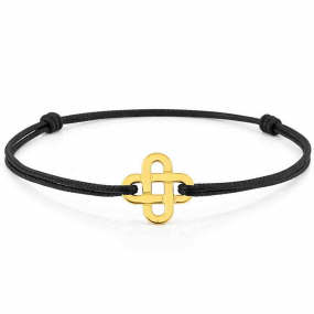 Bracelet cordon croix or 