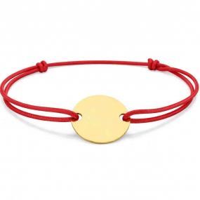 Bracelet cordon rouge avec jeton