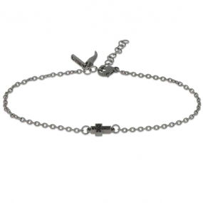 Bracelet croix en titane et diamants noirs - Mano J