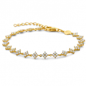 Bracelet en argent plaqué or et oxydes - Naiomy