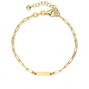 Bracelet en argent plaqu or jaune avec 3 plaques - Naiomy