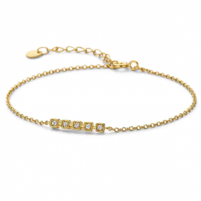 Bracelet en argent plaqué or jaune et oxydes - Naiomy