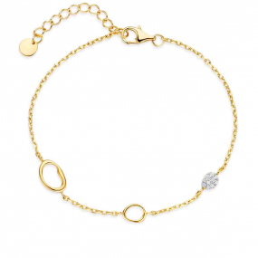 Bracelet en argent plaqué or jaune et oxydes - Naiomy