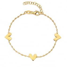 Bracelet en argent plaqu or motif coeur - Naiomy