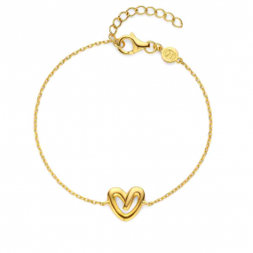Bracelet en argent plaqu or motif coeur - Naiomy