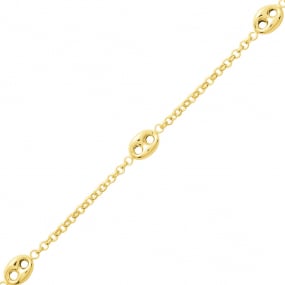 Bracelet fantaisie en or 9 carats Grain de caf