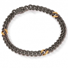 Bracelet Gourmette Mano J en titane et or 