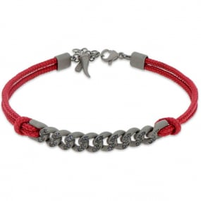 Bracelet Homme Gourmette Mano J en titane et Or serti de diamants noirs